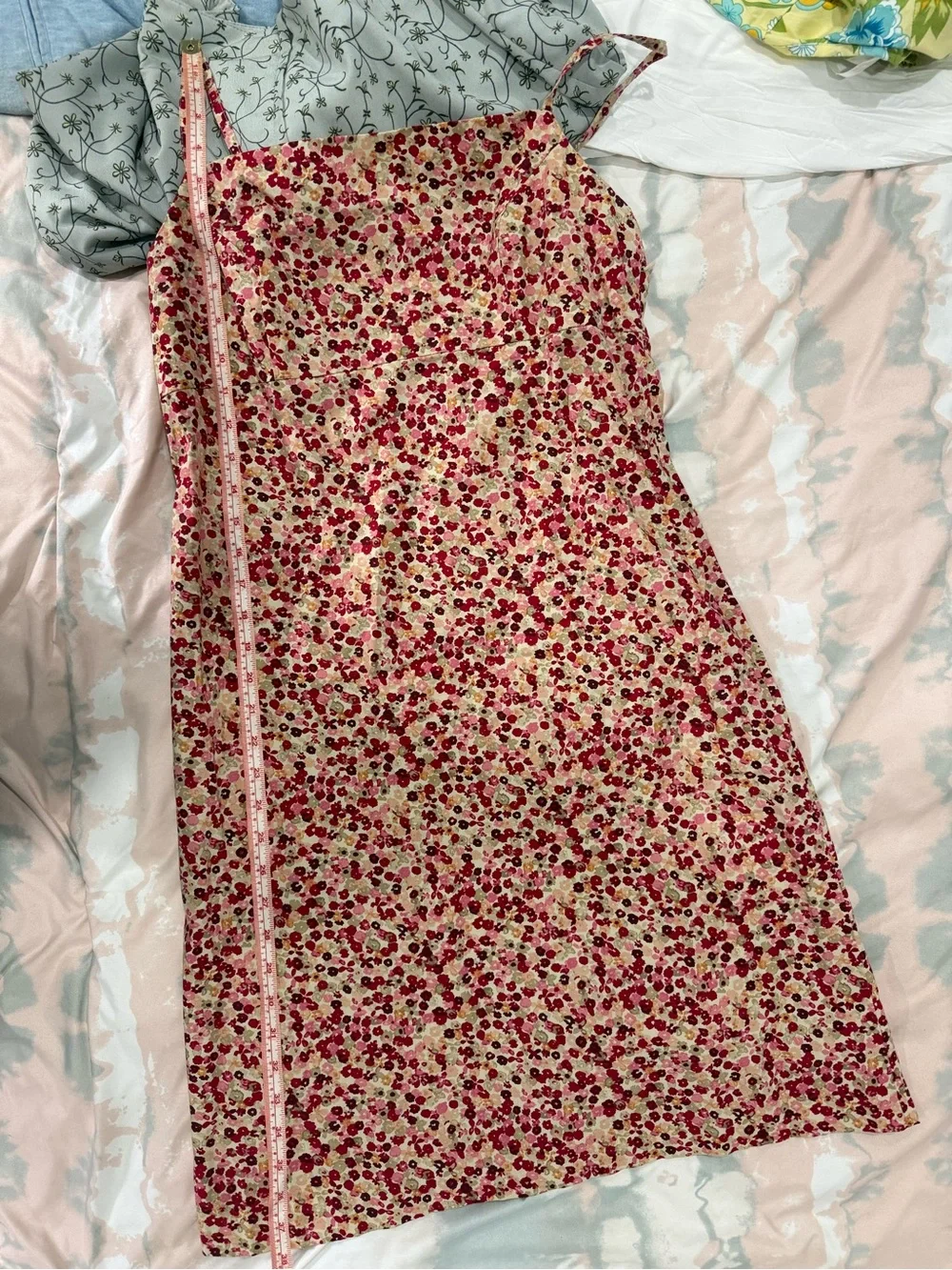 90s Vintage Floral Slip Dress Midi Minimalist /Boho / Grunge / Fits Modern Small - Picture 11 of 11